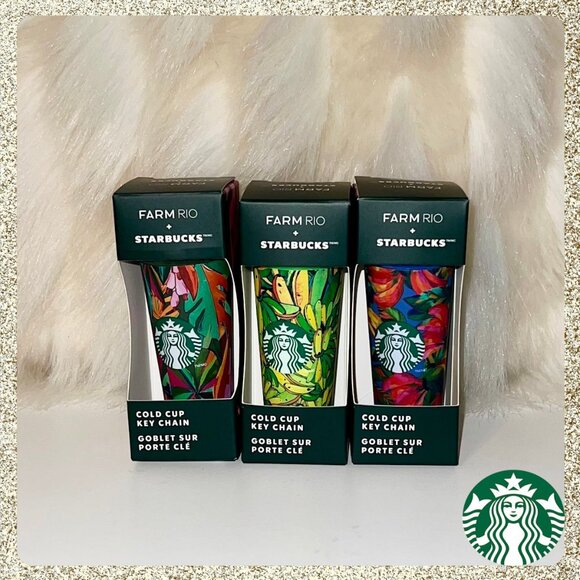 🍌 Starbucks x Farm RIO 3 Piece Keychain Set NWT/NIB
